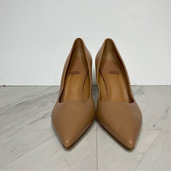 Jeffrey Campbell Tan Leather Pointy Toe Pump 10 - Picture 2 of 14